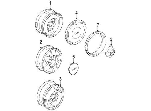 1990 Geo Prizm Wheels Nut, Wheel Diagram for 94853845