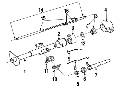 1996 Chevrolet Impala Switches Switch Asm-Headlamp & Instrument Panel Lamp Dimmer (W/Housing) Diagram for 10203769