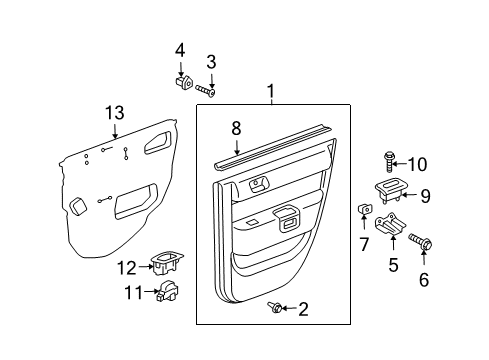 2006 Scion xB Rear Door Belt Weatherstrip Diagram for 68174-52040