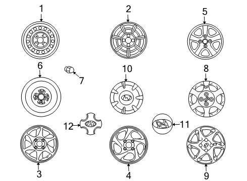 2006 Hyundai Elantra Wheels, Covers & Trim Wheel Hub Cap Assembly Diagram for 52960-2D700