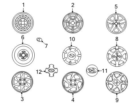 2006 Hyundai Elantra Wheels, Covers & Trim Wheel Hub Cap Assembly Diagram for 52960-27700