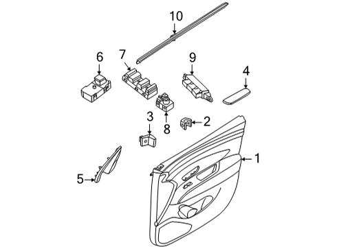 2022 Hyundai Tucson Interior Trim - Front Door Unit Assembly-Power Window Main Diagram for 93571-AA100-4X