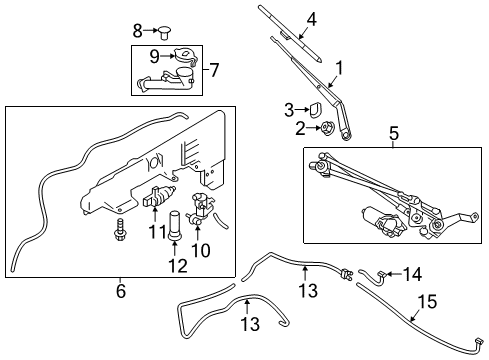 2022 INFINITI QX80 Wiper & Washer Components DRIVE ASSY-WINDSHIELD WIPER Diagram for 28800-6JK0A