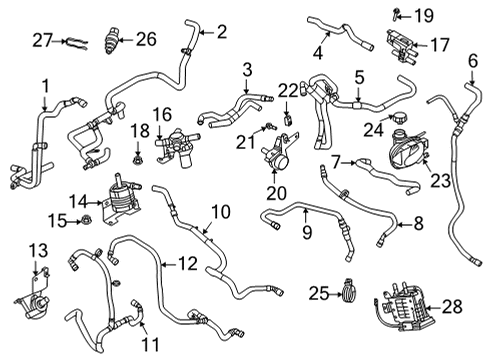 2021 Ford Mustang Mach-E Hoses & Lines Battery Temperature Sensor Diagram for GK2Z-12A648-A