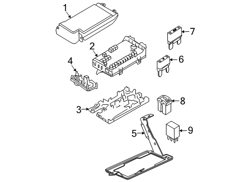 2007 Lincoln Town Car Electrical Components Top Cover Diagram for 4L3Z-14A003-AA