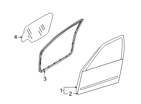 2002 Nissan Altima Front Door Weatherstrip-Front Door, LH Diagram for 80831-3Z600