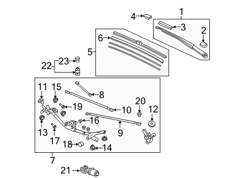 2007 Honda Civic Wiper & Washer Components Rubber, Blade (575MM) Diagram for 76632-SNA-A01
