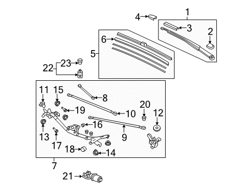 2007 Honda Civic Wiper & Washer Components Cap, Pivot Diagram for 76562-SNA-A02