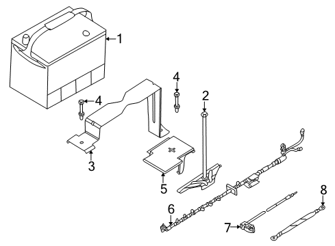 2001 BMW Z8 Battery Plus Pole Battery Cable Diagram for 61126902417