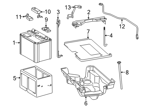 2016 Lexus IS300 Battery Tray, Battery Diagram for 74431-53090