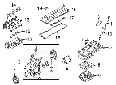 1999 Nissan Altima Filters Gasket-Intake Manifold Collect Diagram for 14032-5B600