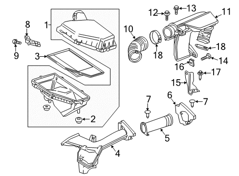 2018 Buick LaCrosse Filters Inlet Duct Diagram for 23444207