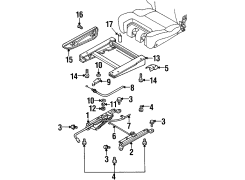 2000 Isuzu VehiCROSS Tracks & Components Screw, Driver Side Cover (R) Diagram for 0-74110-410-0