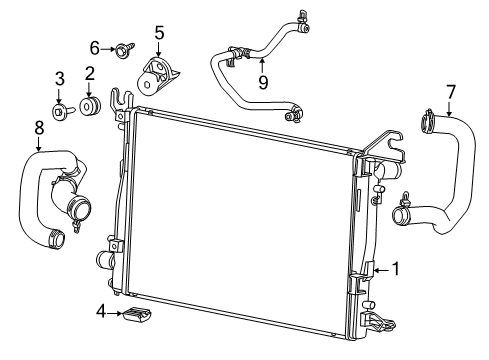 2013 Ram 3500 Radiator & Components Bushing Diagram for 68210885AA