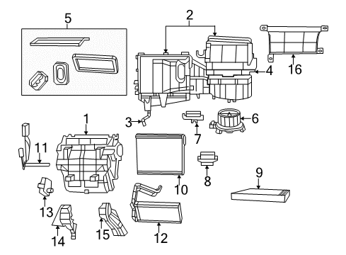 2013 Dodge Avenger Air Conditioner Door-Filter Access Diagram for 68052292AA