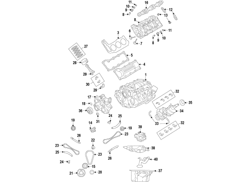 2009 Dodge Ram 1500 Engine Parts, Mounts, Cylinder Head & Valves, Camshaft & Timing, Oil Pan, Oil Pump, Crankshaft & Bearings, Pistons, Rings & Bearings, Variable Valve Timing Pan-Engine Oil Diagram for 53021779AC
