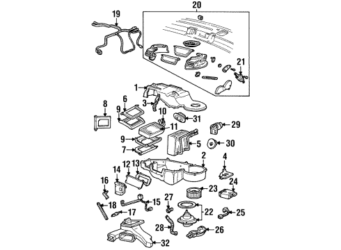 1998 Lincoln Mark VIII Air Conditioner Fan Diagram for YW2Z-18504-AA