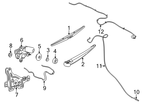 2021 Ford Transit Connect Wipers Wiper Motor Bracket Diagram for DT1Z-17496-A