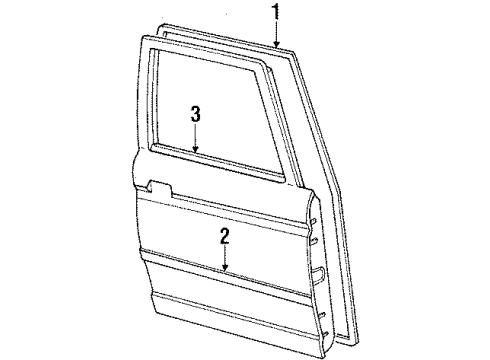 1990 Toyota Tercel Door & Components, Exterior Trim Door Weatherstrip Diagram for 67861-16230