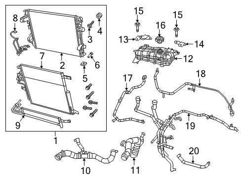 2020 Ram 1500 Radiator & Components Hose-Radiator Inlet Diagram for 68268584AD