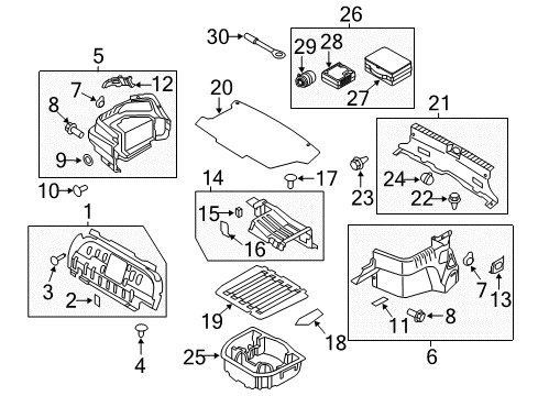 2013 Hyundai Sonata Interior Trim - Rear Body Fastener-Magic Tape Diagram for 1497130050