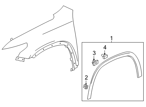 2018 Chevrolet Traverse Exterior Trim - Fender Wheel Opening Molding Diagram for 84999317