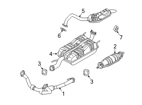 2004 Kia Sorento Exhaust Components Catalytic Converter Assembly Diagram for 2895038610