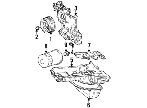 1996 Toyota Land Cruiser Filters Oil Filter Union Diagram for 90404-19015
