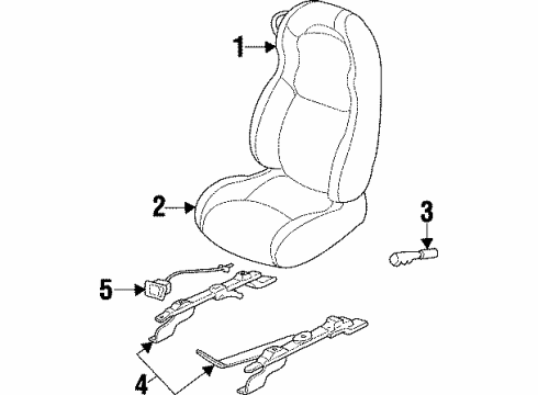 2000 Dodge Viper Seats & Track Components Front Seat Cushion Diagram for SN771UCAA