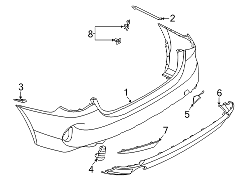 2022 BMW M440i Bumper & Components - Rear REFLECTOR, REAR RIGHT Diagram for 63147477634