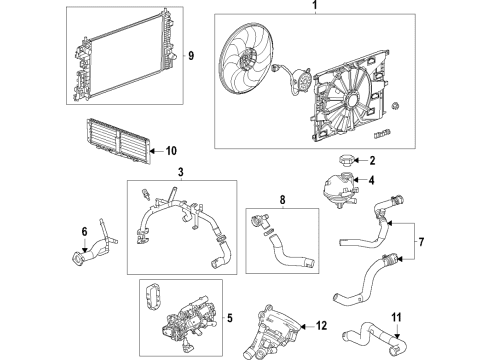 2021 Chevrolet Trailblazer Cooling System, Radiator, Water Pump, Cooling Fan Fan Module Diagram for 60002452