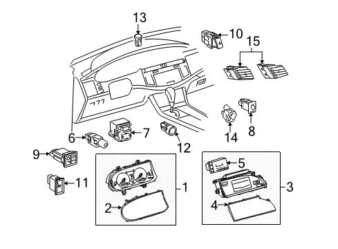 2008 Toyota Avalon Mirrors Cluster Lens Diagram for 83852-07210