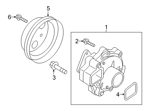 2016 Scion iA Water Pump Pulley Bolt Diagram for 90118-WB509