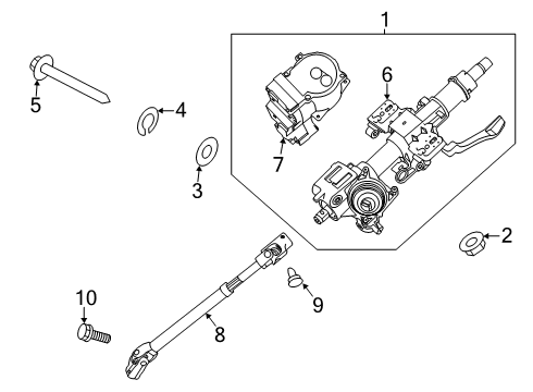 2021 Hyundai Palisade Steering Column & Wheel, Steering Gear & Linkage Joint Assembly-STRG Diagram for 56400-S8000