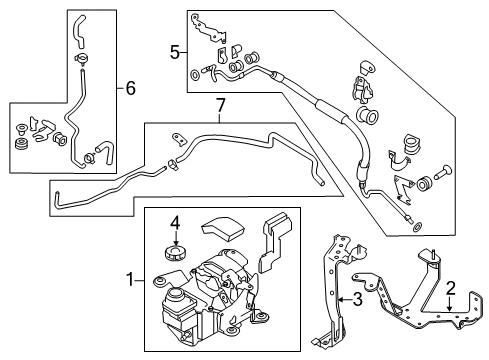 2011 Nissan Quest P/S Pump & Hoses, Steering Gear & Linkage Hose & Tube Assy-Power Steering Diagram for 49721-1JA1B