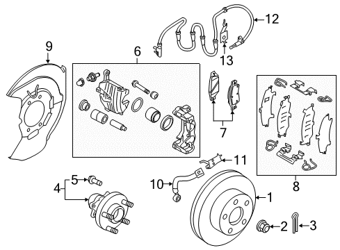 2016 Infiniti QX50 Brake Components Caliper Assy-Front LH, W/O Pad & Shim Diagram for 41011-4CU0A