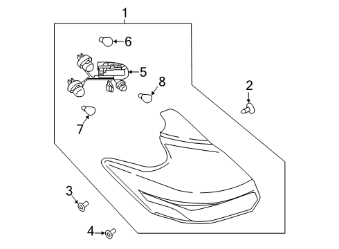 2021 Nissan Kicks Bulbs Combination Lamp Assy-Rear, RH Diagram for 26550-5R00A