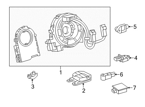 2017 Toyota Tacoma Air Bag Components Diag Unit W/Sens Diagram for 89170-04690