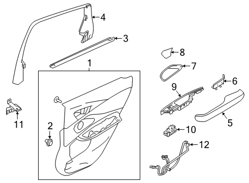 2020 Acura RDX Rear Door Garnish Assembly, Rear Diagram for 72942-TJB-A01