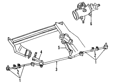 1999 Dodge Ram 1500 P/S Pump & Hoses, Steering Gear & Linkage Power Steering Gear Diagram for 52113502AA