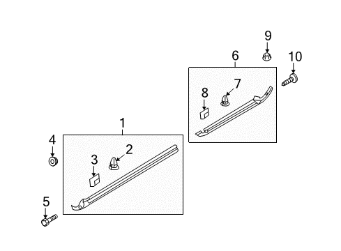 2007 Kia Sportage Exterior Trim - Pillars, Rocker & Floor MOULDING Assembly-Side S Diagram for 877611F000