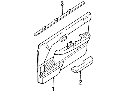 1987 Nissan Maxima Interior Trim - Front Door Front Door Armrest, Driver Side Brown Diagram for 80941-28E11