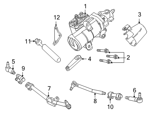 2008 Ford F-350 Super Duty Steering Column & Wheel, Steering Gear & Linkage Gear Assembly Mount Bolt Diagram for -W711886-S439