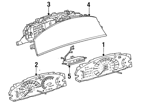 1991 Toyota Previa Instruments & Gauges Speedometer Head Diagram for 83110-95D00