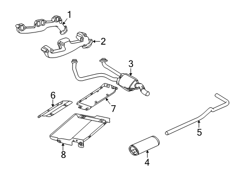 1994 Dodge B250 Exhaust Manifold Catalytic Converter Diagram for 5019112AB