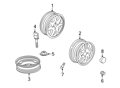 2003 Acura CL Wheels, Covers & Trim Wheel Disk 17X7 Diagram for 42700-S3M-A51