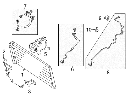 2013 Scion FR-S A/C Condenser, Compressor & Lines Condenser Assembly Bracket Diagram for SU003-02117