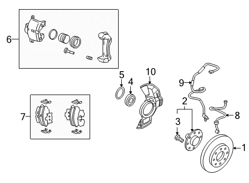 2005 Kia Amanti Anti-Lock Brakes Wheel Sensor Assembly-Abs Diagram for 598103F000