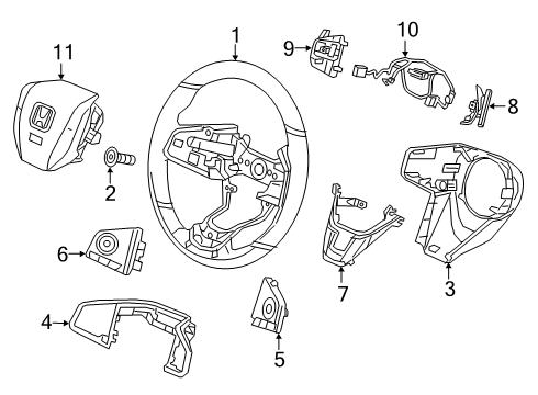 2020 Honda Civic Cruise Control System RADAR SUB-ASSY Diagram for 36803-TBE-A13