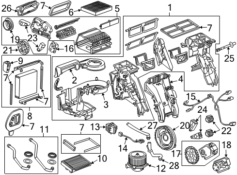 2014 Chevrolet Cruze A/C & Heater Control Units Dash Control Unit Diagram for 13589914